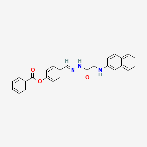 molecular formula C26H21N3O3 B15013377 4-({(E)-2-[2-(2-naphthylamino)acetyl]hydrazono}methyl)phenyl benzoate 