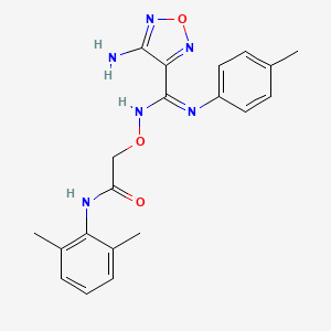 2-[({(Z)-(4-amino-1,2,5-oxadiazol-3-yl)[(4-methylphenyl)amino]methylidene}amino)oxy]-N-(2,6-dimethylphenyl)acetamide