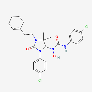 3-(4-Chlorophenyl)-1-{3-(4-chlorophenyl)-1-[2-(cyclohex-1-en-1-yl)ethyl]-5,5-dimethyl-2-oxoimidazolidin-4-yl}-1-hydroxyurea