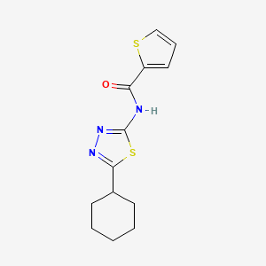 N-(5-cyclohexyl-1,3,4-thiadiazol-2-yl)thiophene-2-carboxamide