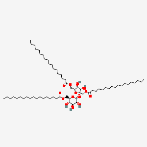 molecular formula C66H124O14 B1501347 alpha-D-Glucopyranoside, beta-D-fructofuranosyl, trioctadecanoate CAS No. 27923-63-3