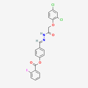 4-(2-((2,4-Dichlorophenoxy)acetyl)carbohydrazonoyl)phenyl 2-iodobenzoate