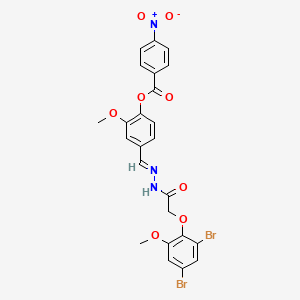 molecular formula C24H19Br2N3O8 B15013521 4-[(E)-{2-[(2,4-dibromo-6-methoxyphenoxy)acetyl]hydrazinylidene}methyl]-2-methoxyphenyl 4-nitrobenzoate 