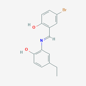 molecular formula C15H14BrNO2 B15013524 4-Bromo-2-[(E)-[(5-ethyl-2-hydroxyphenyl)imino]methyl]phenol 