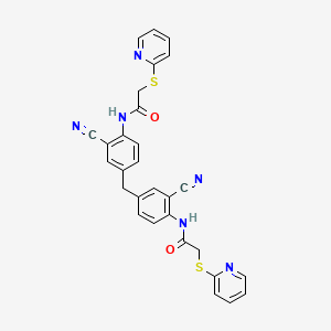 molecular formula C29H22N6O2S2 B15013555 N,N'-[methanediylbis(2-cyanobenzene-4,1-diyl)]bis[2-(pyridin-2-ylsulfanyl)acetamide] 