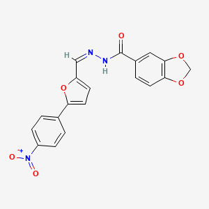 molecular formula C19H13N3O6 B15013557 N'-{(Z)-[5-(4-nitrophenyl)furan-2-yl]methylidene}-1,3-benzodioxole-5-carbohydrazide 