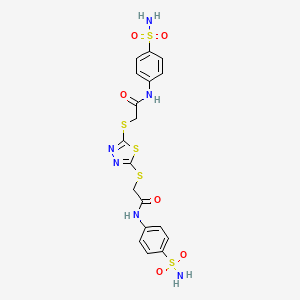 2,2'-(1,3,4-thiadiazole-2,5-diyldisulfanediyl)bis[N-(4-sulfamoylphenyl)acetamide]