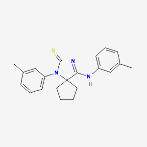 (4Z)-1-(3-methylphenyl)-4-[(3-methylphenyl)imino]-1,3-diazaspiro[4.4]nonane-2-thione