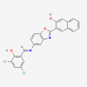 3-(5-{[(E)-(3,5-dichloro-2-hydroxyphenyl)methylidene]amino}-1,3-benzoxazol-2-yl)naphthalen-2-ol