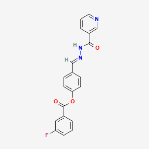 3-fluorobenzoic acid [4-[(E)-(nicotinoylhydrazono)methyl]phenyl] ester