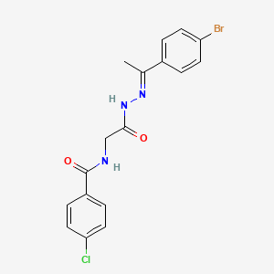 N-({N'-[(1E)-1-(4-Bromophenyl)ethylidene]hydrazinecarbonyl}methyl)-4-chlorobenzamide