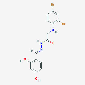 molecular formula C15H13Br2N3O3 B15013617 2-[(2,4-Dibromophenyl)amino]-N'-[(E)-(2,4-dihydroxyphenyl)methylidene]acetohydrazide 