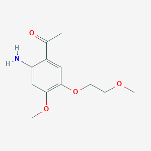 molecular formula C12H17NO4 B1501362 Ethanone, 1-[2-amino-4-methoxy-5-(2-methoxyethoxy)phenyl]- CAS No. 947691-54-5
