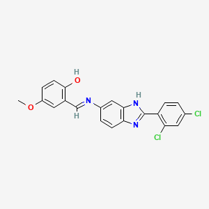 2-[(E)-{[2-(2,4-dichlorophenyl)-1H-benzimidazol-6-yl]imino}methyl]-4-methoxyphenol