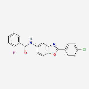 N-[2-(4-chlorophenyl)-1,3-benzoxazol-5-yl]-2-fluorobenzamide