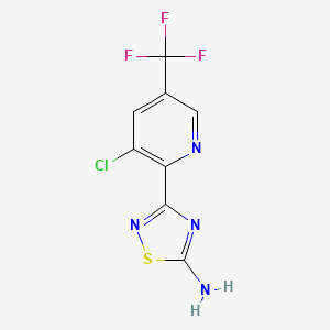 molecular formula C8H4ClF3N4S B1501367 3-(3-Chloro-5-(trifluoromethyl)pyridin-2-yl)-1,2,4-thiadiazol-5-amine CAS No. 1179362-69-6