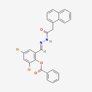 2,4-dibromo-6-{(E)-[2-(naphthalen-1-ylacetyl)hydrazinylidene]methyl}phenyl benzoate