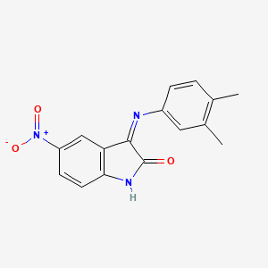 (3Z)-3-[(3,4-dimethylphenyl)imino]-5-nitro-1,3-dihydro-2H-indol-2-one