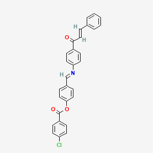 4-[(E)-({4-[(2E)-3-phenylprop-2-enoyl]phenyl}imino)methyl]phenyl 4-chlorobenzoate