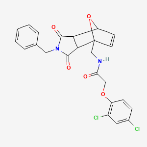 N-[(2-benzyl-1,3-dioxo-1,2,3,3a,7,7a-hexahydro-4H-4,7-epoxyisoindol-4-yl)methyl]-2-(2,4-dichlorophenoxy)acetamide