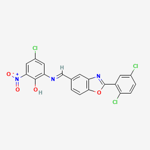 4-chloro-2-({(E)-[2-(2,5-dichlorophenyl)-1,3-benzoxazol-5-yl]methylidene}amino)-6-nitrophenol