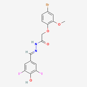 molecular formula C16H13BrI2N2O4 B15013768 2-(4-bromo-2-methoxyphenoxy)-N'-[(E)-(4-hydroxy-3,5-diiodophenyl)methylidene]acetohydrazide 