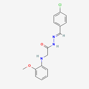 molecular formula C16H16ClN3O2 B15013837 N'-[(E)-(4-chlorophenyl)methylidene]-2-(2-methoxyanilino)acetohydrazide 