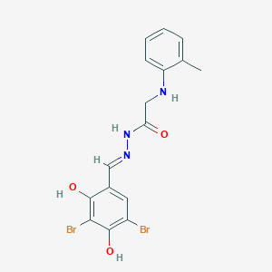 N'-[(E)-(3,5-Dibromo-2,4-dihydroxyphenyl)methylidene]-2-[(2-methylphenyl)amino]acetohydrazide