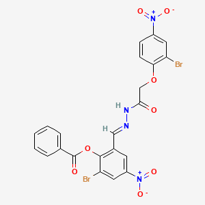 2-bromo-6-[(E)-{2-[(2-bromo-4-nitrophenoxy)acetyl]hydrazinylidene}methyl]-4-nitrophenyl benzoate