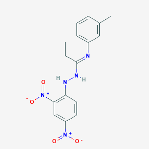 molecular formula C16H17N5O4 B15013963 (1E)-N'-(2,4-dinitrophenyl)-N-(3-methylphenyl)propanehydrazonamide 