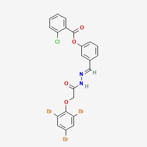 3-[(E)-{2-[(2,4,6-tribromophenoxy)acetyl]hydrazinylidene}methyl]phenyl 2-chlorobenzoate