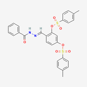 4-{(E)-[2-(phenylcarbonyl)hydrazinylidene]methyl}benzene-1,3-diyl bis(4-methylbenzenesulfonate)