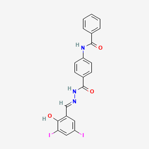 molecular formula C21H15I2N3O3 B15014027 N-(4-{[(2E)-2-(2-hydroxy-3,5-diiodobenzylidene)hydrazinyl]carbonyl}phenyl)benzamide 