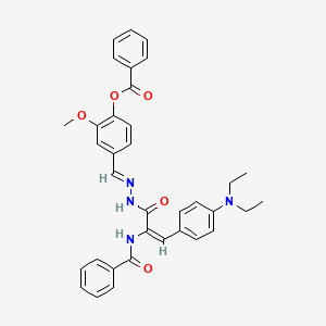 molecular formula C35H34N4O5 B15014034 4-[(E)-(2-{(2E)-3-[4-(diethylamino)phenyl]-2-[(phenylcarbonyl)amino]prop-2-enoyl}hydrazinylidene)methyl]-2-methoxyphenyl benzoate 