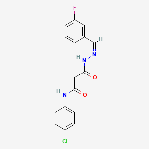 N-(4-chlorophenyl)-3-[(2Z)-2-(3-fluorobenzylidene)hydrazinyl]-3-oxopropanamide