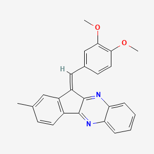 molecular formula C25H20N2O2 B15014078 (11Z)-11-(3,4-dimethoxybenzylidene)-2-methyl-11H-indeno[1,2-b]quinoxaline 