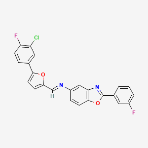 N-{(E)-[5-(3-chloro-4-fluorophenyl)furan-2-yl]methylidene}-2-(3-fluorophenyl)-1,3-benzoxazol-5-amine