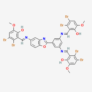 2-[(E)-{[2-(3,5-bis{[(E)-(2,3-dibromo-6-hydroxy-5-methoxyphenyl)methylidene]amino}phenyl)-1,3-benzoxazol-5-yl]imino}methyl]-3,4-dibromo-6-methoxyphenol