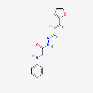 molecular formula C16H17N3O2 B15014088 N'-[(1E,2E)-3-(furan-2-yl)prop-2-en-1-ylidene]-2-[(4-methylphenyl)amino]acetohydrazide (non-preferred name) 