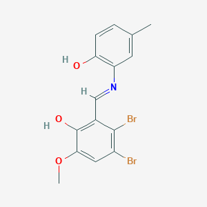 3,4-Dibromo-2-[(E)-[(2-hydroxy-5-methylphenyl)imino]methyl]-6-methoxyphenol