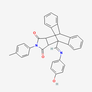 1-{(E)-[(4-hydroxyphenyl)imino]methyl}-17-(4-methylphenyl)-17-azapentacyclo[6.6.5.0~2,7~.0~9,14~.0~15,19~]nonadeca-2,4,6,9,11,13-hexaene-16,18-dione (non-preferred name)