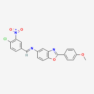 molecular formula C21H14ClN3O4 B15014110 N-[(E)-(4-chloro-3-nitrophenyl)methylidene]-2-(4-methoxyphenyl)-1,3-benzoxazol-5-amine 