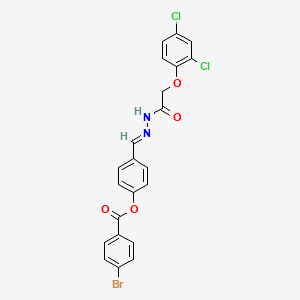 4-[(E)-{2-[(2,4-dichlorophenoxy)acetyl]hydrazinylidene}methyl]phenyl 4-bromobenzoate