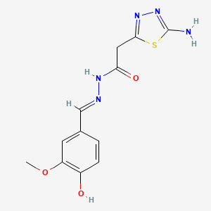 2-(5-amino-1,3,4-thiadiazol-2-yl)-N'-[(E)-(4-hydroxy-3-methoxyphenyl)methylidene]acetohydrazide