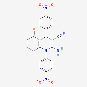 2-Amino-1,4-bis(4-nitrophenyl)-5-oxo-1,4,5,6,7,8-hexahydroquinoline-3-carbonitrile