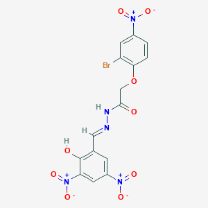 2-(2-bromo-4-nitrophenoxy)-N'-[(E)-(2-hydroxy-3,5-dinitrophenyl)methylidene]acetohydrazide