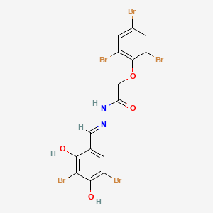 molecular formula C15H9Br5N2O4 B15014221 N'-[(E)-(3,5-dibromo-2,4-dihydroxyphenyl)methylidene]-2-(2,4,6-tribromophenoxy)acetohydrazide 