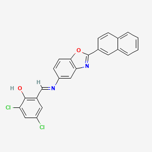 2,4-dichloro-6-[(E)-{[2-(naphthalen-2-yl)-1,3-benzoxazol-5-yl]imino}methyl]phenol