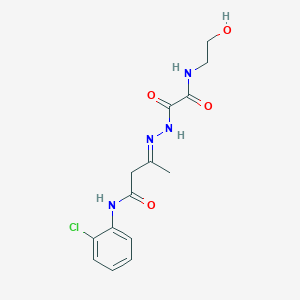 (3E)-N-(2-chlorophenyl)-3-{[[(2-hydroxyethyl)amino](oxo)acetyl]hydrazono}butanamide