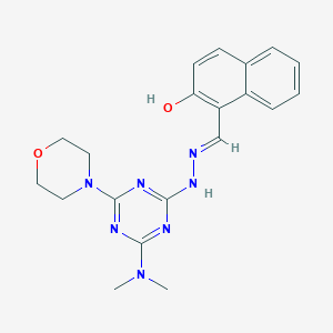 1-[(E)-{2-[4-(dimethylamino)-6-(morpholin-4-yl)-1,3,5-triazin-2-yl]hydrazinylidene}methyl]naphthalen-2-ol